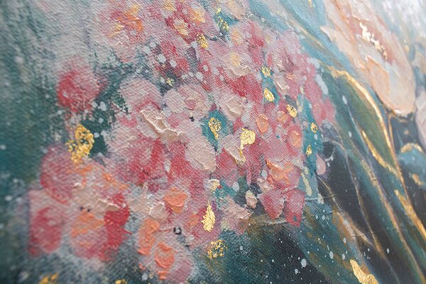 Maľovaný obraz na stenu KVETY 100x50 cm - 100×50 cm / Klasický 2 cm