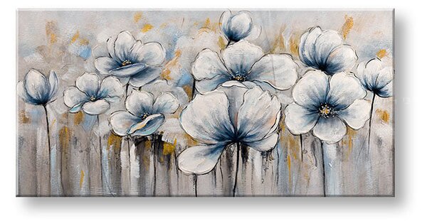 Maľovaný obraz na stenu KVETY 100x50 cm - 100×50 cm / Klasický 2 cm