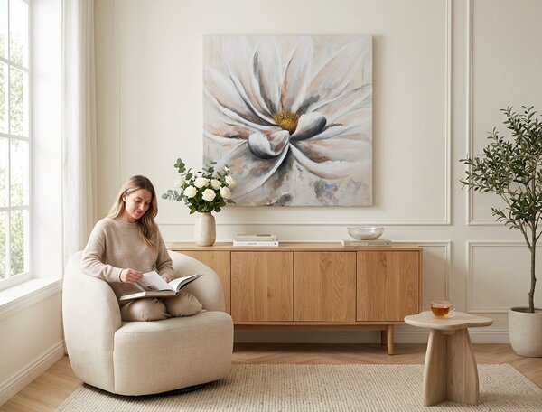 Maľovaný obraz na stenu KVET 100x100 cm - Klasický 2 cm