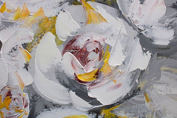 Maľovaný obraz na stenu KVETY 90x60 cm - 90×60 cm / Klasický 2 cm