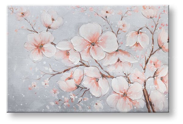 Maľovaný obraz na stenu KVETY 90x60 cm - 90×60 cm / Klasický 2 cm