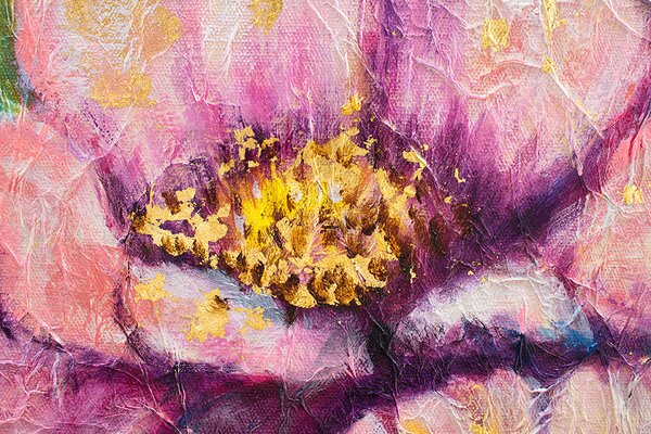 Maľovaný obraz na stenu KVETY 90x60 cm - 90×60 cm / Klasický 2 cm