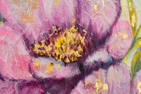 Maľovaný obraz na stenu KVETY 90x60 cm - 90×60 cm / Klasický 2 cm