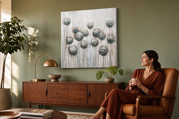 Maľovaný obraz na stenu KVETY 70x70 cm - 70×70 cm / Klasický 2 cm
