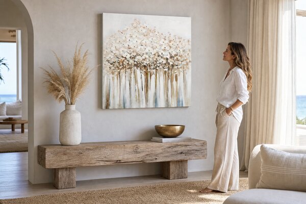 Maľovaný obraz na stenu KVETY 70x70 cm - 70×70 cm / Klasický 2 cm