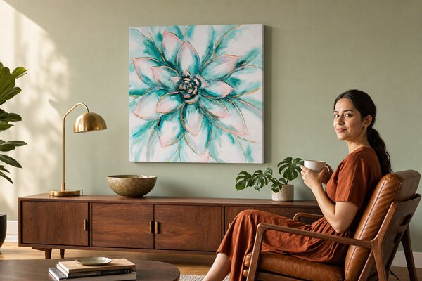 Maľovaný obraz na stenu KVETY 70x70 cm - 70×70 cm / Klasický 2 cm