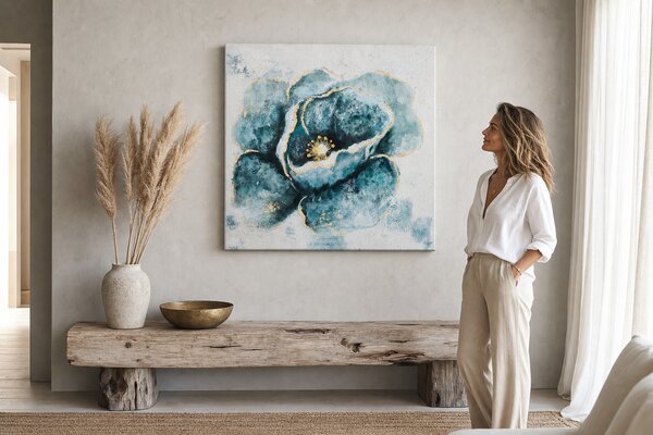 Maľovaný obraz na stenu KVETY 50x50 cm - 50×50 cm / Klasický 2 cm