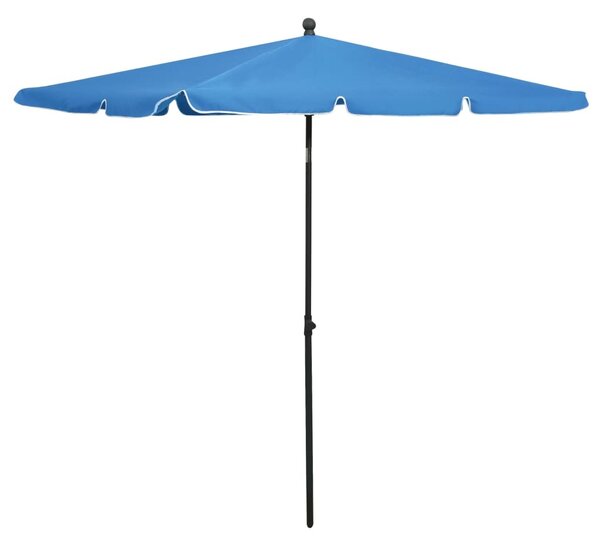 Maison Exclusive – slnečník so stĺpom 210 x 140 cm, azúrovomodrý