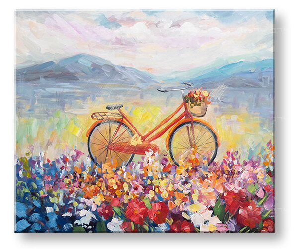 Maľovaný obraz na stenu LETO NA LÚKE 70x60 cm - 70×60 cm / Klasický 2 cm