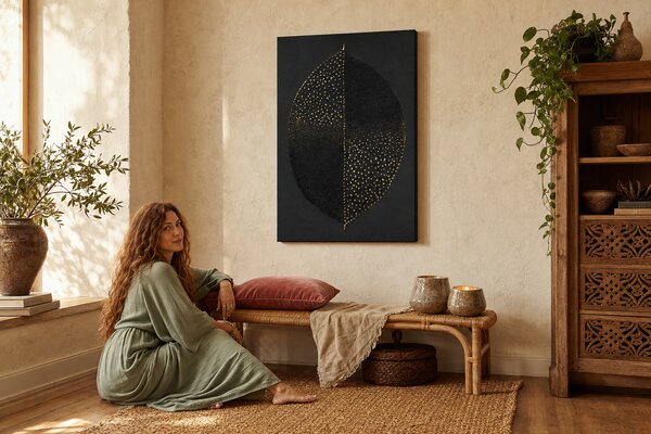 Maľovaný obraz na stenu LIST 60x90 cm - 60×90 cm / Klasický 2 cm