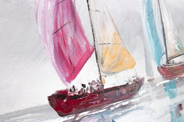 Maľovaný obraz na stenu LODE 120x40 cm - 120×40 cm / Klasický 2 cm