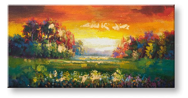 Maľovaný obraz na stenu LÚKA 100x50 cm - 100×50 cm / Klasický 2 cm