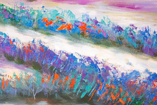 Maľovaný obraz na stenu LÚKA 120x40 cm - 120×40 cm / Klasický 2 cm