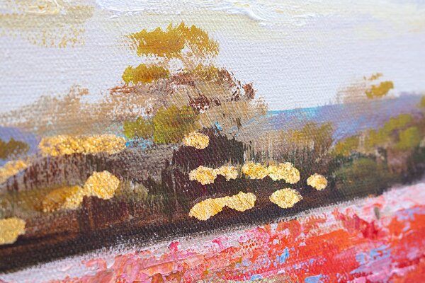 Maľovaný obraz na stenu LÚKA 90x60 cm - 90×60 cm / Klasický 2 cm