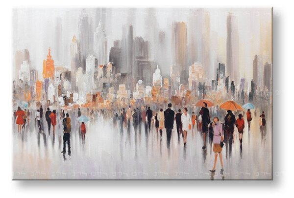 Maľovaný obraz na stenu MESTO 120x80 cm - 120×80 cm / Klasický 2 cm