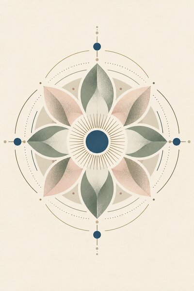 Minimalistická mandala – Tichá harmónia – Metalický obraz 60x40cm