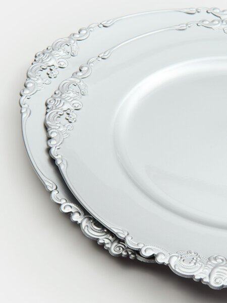 Sinsay - Sada dekoratívnych tácov s ornamentom 2 pack - strieborná
