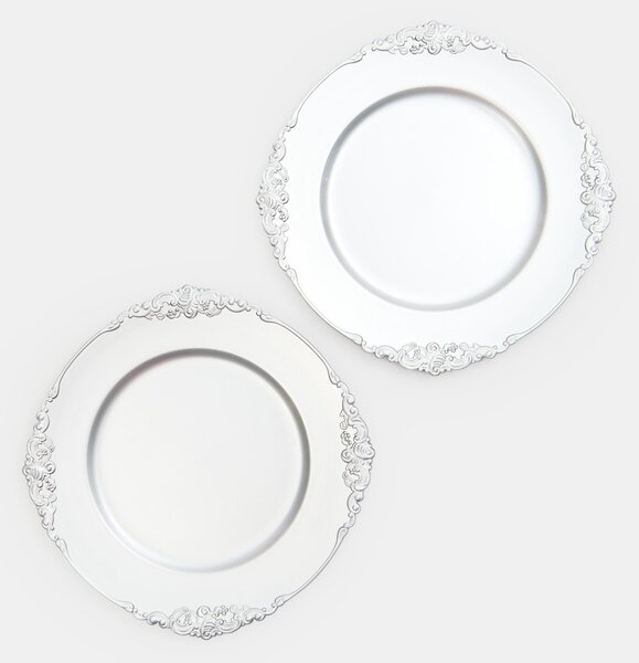 Sinsay - Sada dekoratívnych tácov s ornamentom 2 pack - strieborná