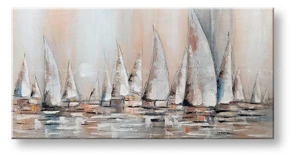 Maľovaný obraz na stenu PLACHETNICE 140x70 cm - 140×70 cm / Klasický 2 cm