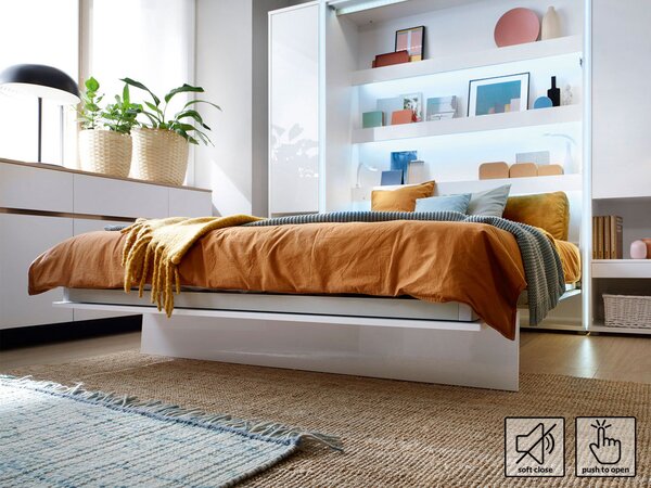 Mirjan24 Sklápacia posteľ BC-06 90x200 Bed Concept, Farby: dub artisan, Rozmer postele: 90x200, LED svetlo s USB: bez LED svetla s USB, Vnútorné osvetlenie pod policami: bez osvetlenia políc 5902928397246