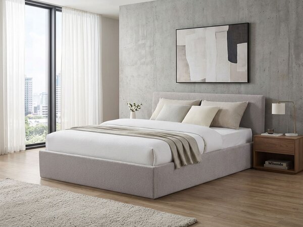 Wilsondo Čalúnená manželská posteľ s úložným priestorom Ascrona 180x200 - sivá