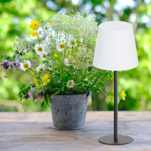 LED RGB stmievateľná dotyková stolová lampa LUCIA LED/2W/5V 3600 mAh IP44 čierna