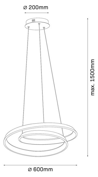 LED luster na lanku GLOW LED/75W/230V 4000K pr. 60 cm zlatý