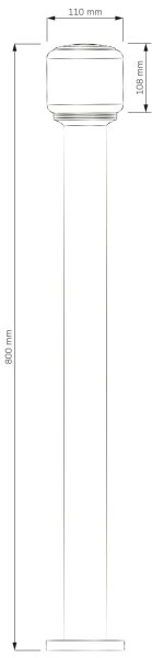 Vonkajšia lampa MADRID 1xE27/12W/230V 80 cm IP44 čierna