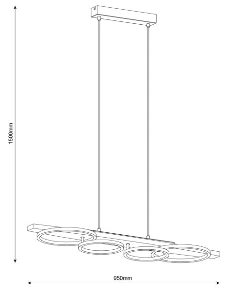 LED luster na lane MELISA LED/35W/230V borovica