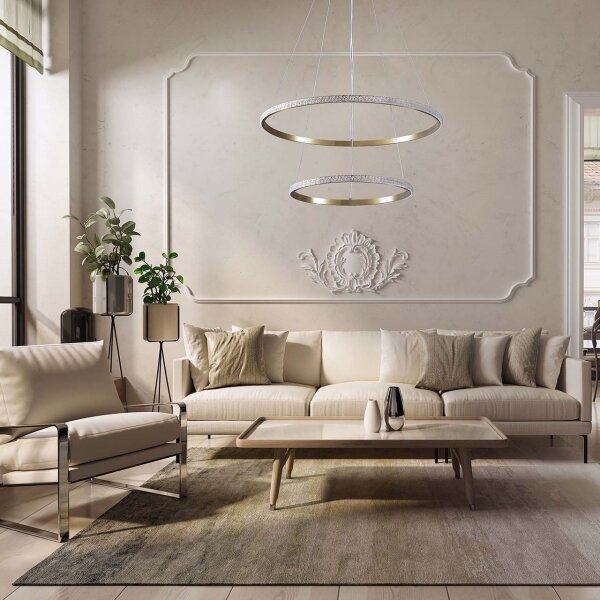 LED luster na lanku DIANA LED/44W/230V 4000K priemer 59 cm zlatý