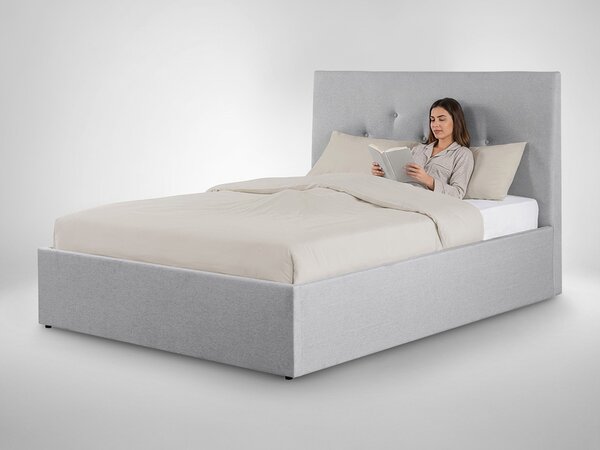 Čalúnená manželská posteľ s úložným priestorom Zolly 160x200 - sivá