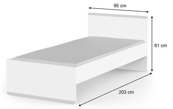 Jednolôžková posteľ Reverso 90x190/200 - biela