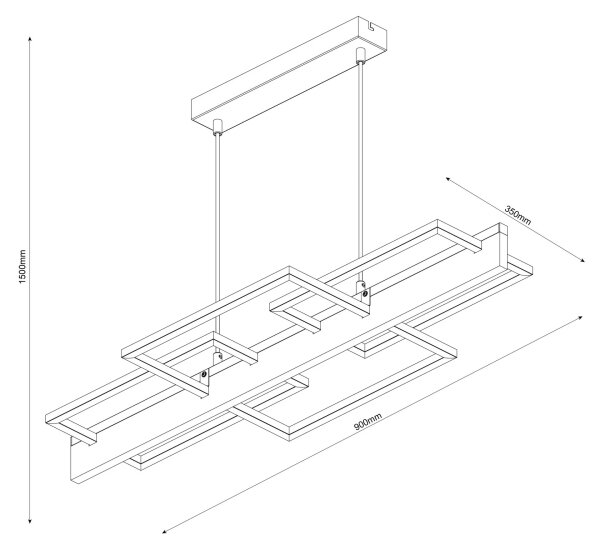 LED závesné svietidlo na lanku LARYSA LED/35W/230V borovica