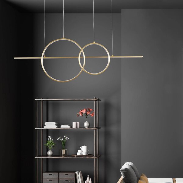 LED luster na lanku LAURA LED/42W/230V zlatý