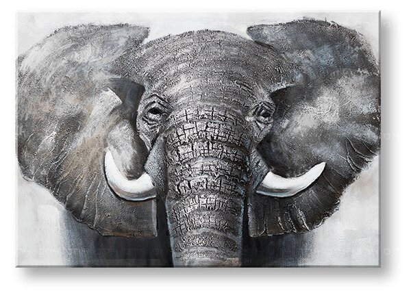 Maľovaný obraz na stenu SLON 100x70 cm - 100×70 cm / Klasický 2 cm