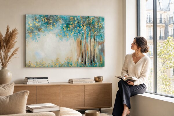 Maľovaný obraz na stenu STROM 90x60 cm - 90×60 cm / Premium 4 cm