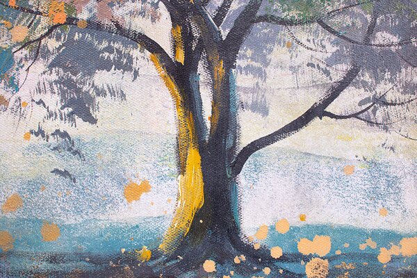 Maľovaný obraz na stenu STROM 120x50 cm - 120×50 cm / Klasický 2 cm