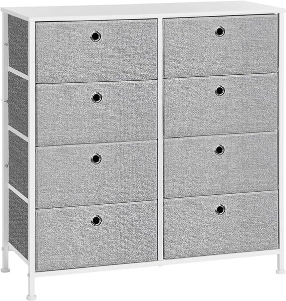 SONGMICS Komoda s 8 látkovými boxami sivá