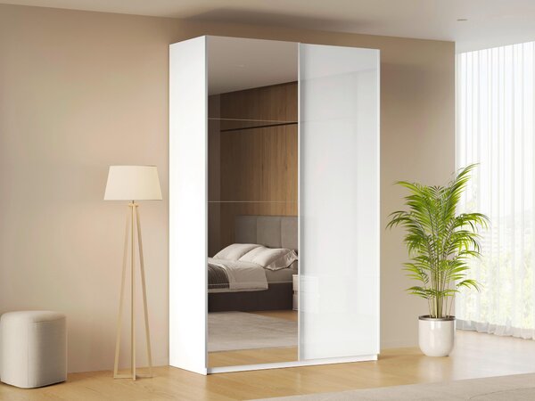 SKRIŇA S POSUVNÝMI DVERAMI, biela, 150/210/62 cm MID.YOU - Skrine, Online Only