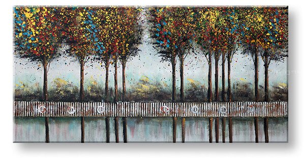 Maľovaný obraz na stenu STROMY 100x50 cm - 100×50 cm / Klasický 2 cm