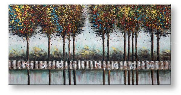 Maľovaný obraz na stenu STROMY 100x50 cm - 100×50 cm / Klasický 2 cm