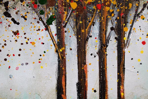 Maľovaný obraz na stenu STROMY 100x50 cm - 100×50 cm / Klasický 2 cm