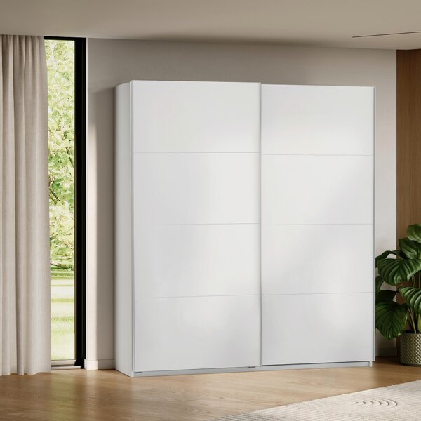 SKRIŇA S POSUVNÝMI DVERAMI, biela, 200/210/62 cm MID.YOU - Skrine, Online Only