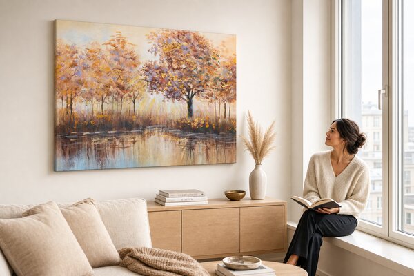 Maľovaný obraz na stenu STROMY 70x60 cm - 70×60 cm / Klasický 2 cm