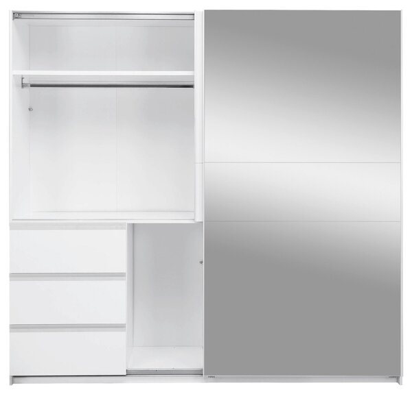 SKRIŇA S POSUVNÝMI DVERAMI, biela, 215/210/61,5 cm P & B - Skrine, Online Only