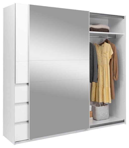 SKRIŇA S POSUVNÝMI DVERAMI, biela, 215/210/61,5 cm P & B - Skrine, Online Only