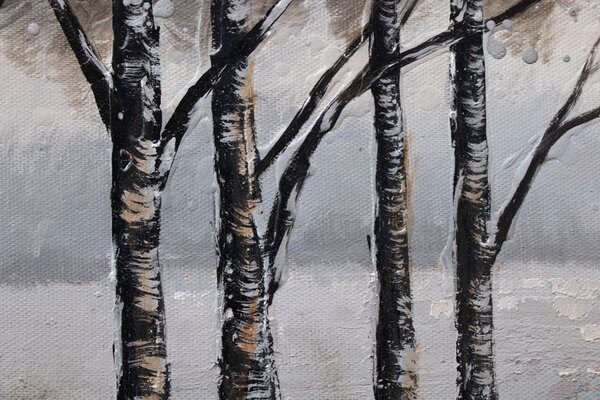 Maľovaný obraz na stenu STROMY 70x70 cm - 70×70 cm / Premium 4 cm