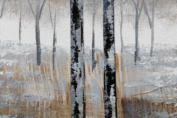 Maľovaný obraz na stenu STROMY 70x70 cm - 70×70 cm / Premium 4 cm