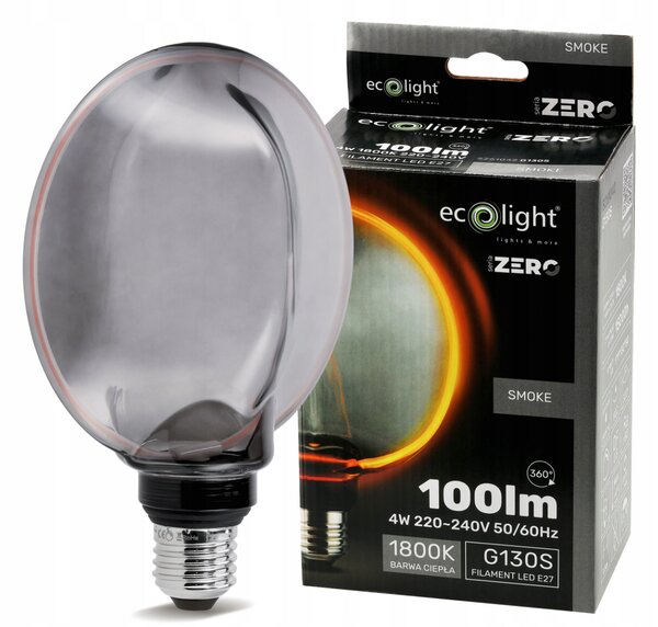 ECOLIGHT Dekoratívna LED žiarovka E27 4W 100lm G130 - rada ZERO