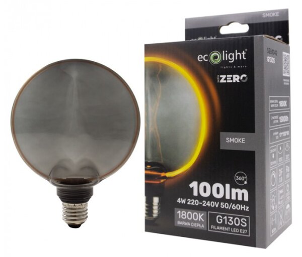 ECOLIGHT Dekoratívna LED žiarovka E27 4W 100lm G130 - rada ZERO